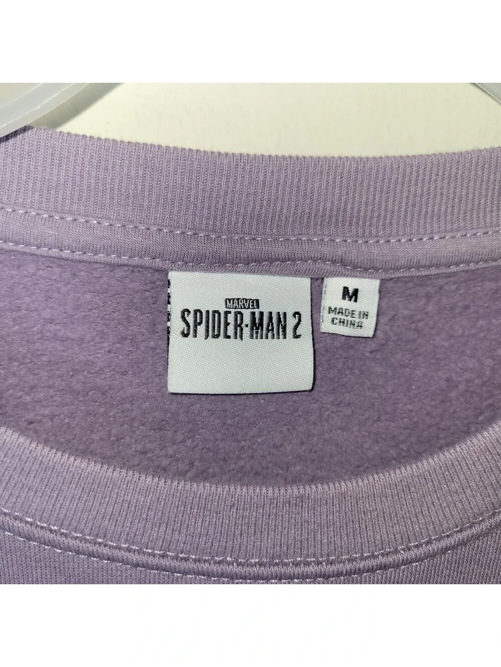 Marvel Spider-Man 2 Venom Gamerverse Crewneck Lavender Sweatshirt Men's M